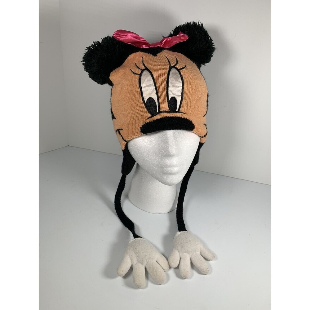 Disney Minnie Mouse Kids Winter Hat Minnie Mouse Stocking‎ Cap With Hands